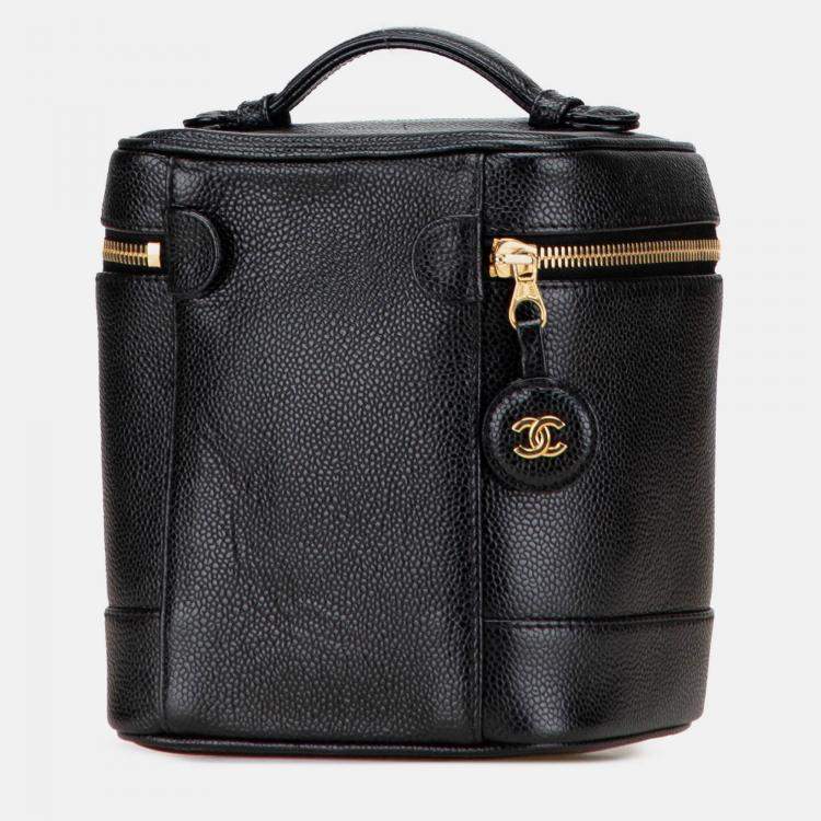 Pre Owned Chanel Black CC Caviar Vanity Bag