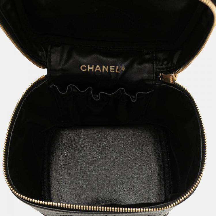 Pre Owned Chanel Black CC Caviar Vanity Bag