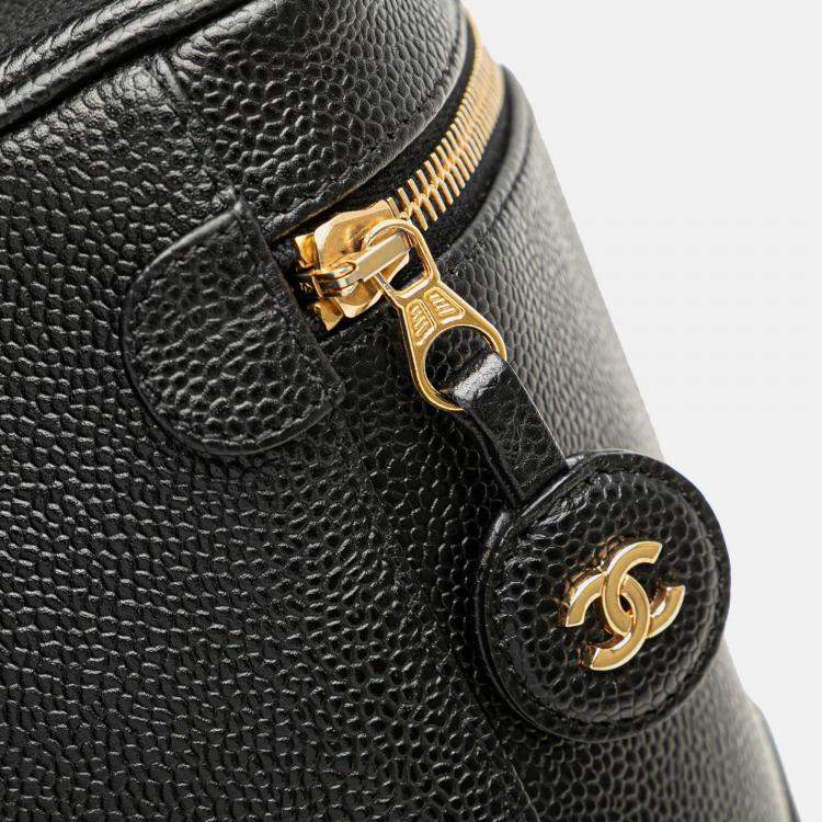 Pre Owned Chanel Black CC Caviar Vanity Bag
