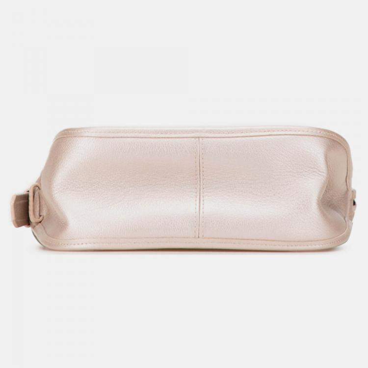 Pre Owned Chanel Gold Metallic Calfskin Quilted Jungle Stroll Hobo