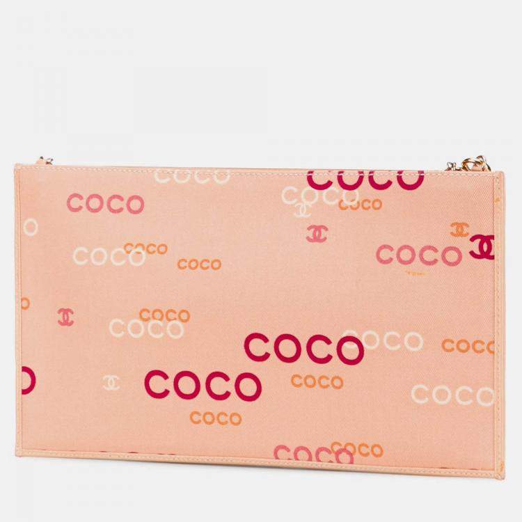 Pre Owned Chanel Pink Canvas Coco Chain Pochette