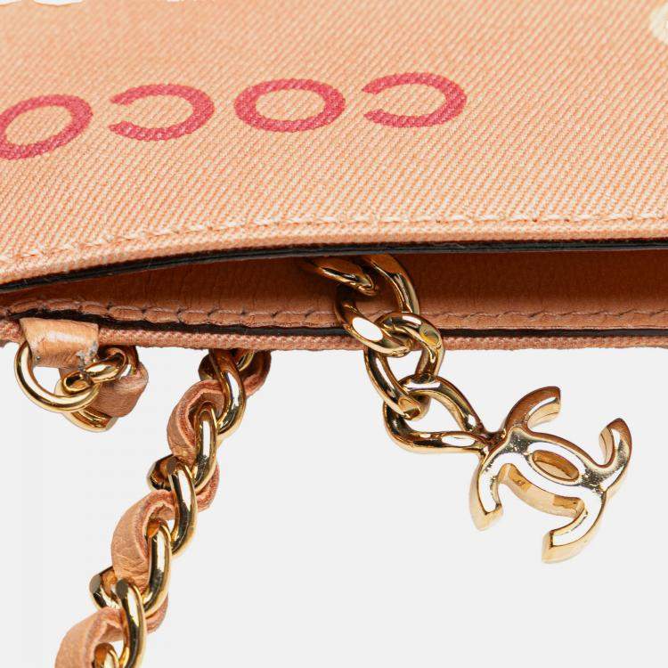Pre Owned Chanel Pink Canvas Coco Chain Pochette