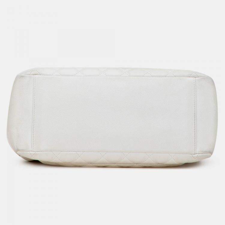 Pre Owned Chanel White Caviar Grand Shopping Tote