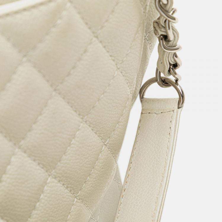 Pre Owned Chanel White Caviar Grand Shopping Tote