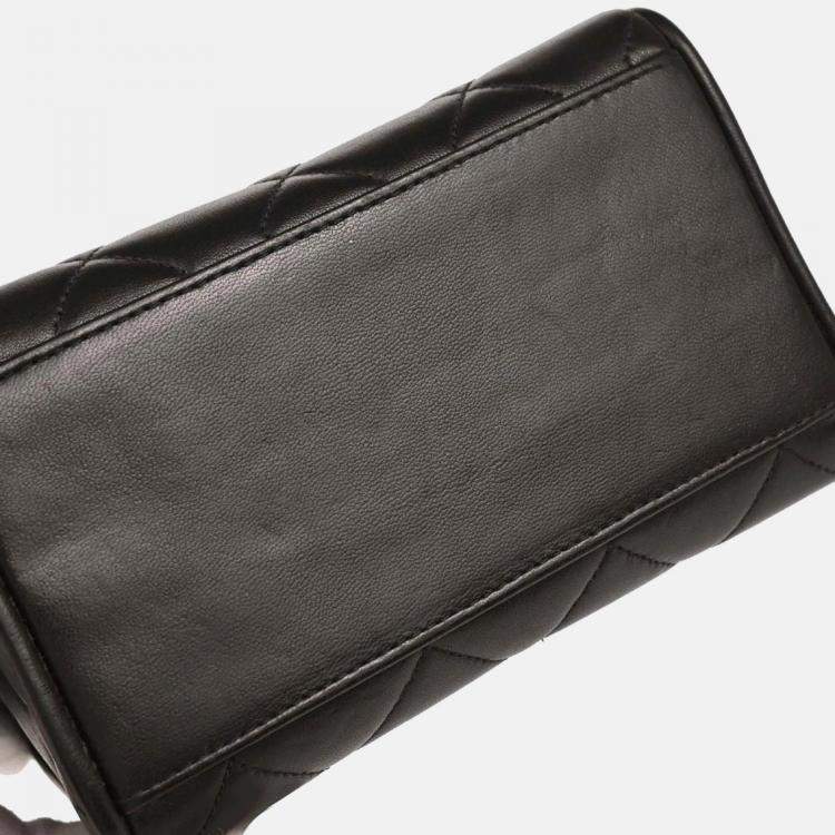 Pre Owned Chanel Black Lambskin Shoulder Bag