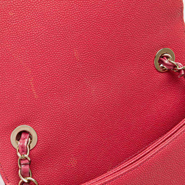 Pre Owned Chanel Pink Small Caviar Paris Cuba Thread Around Flap