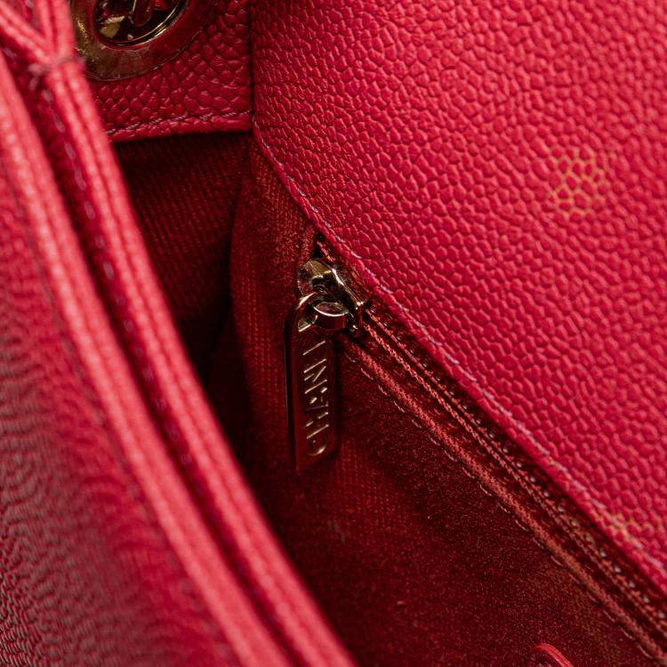 Pre Owned Chanel Pink Small Caviar Paris Cuba Thread Around Flap