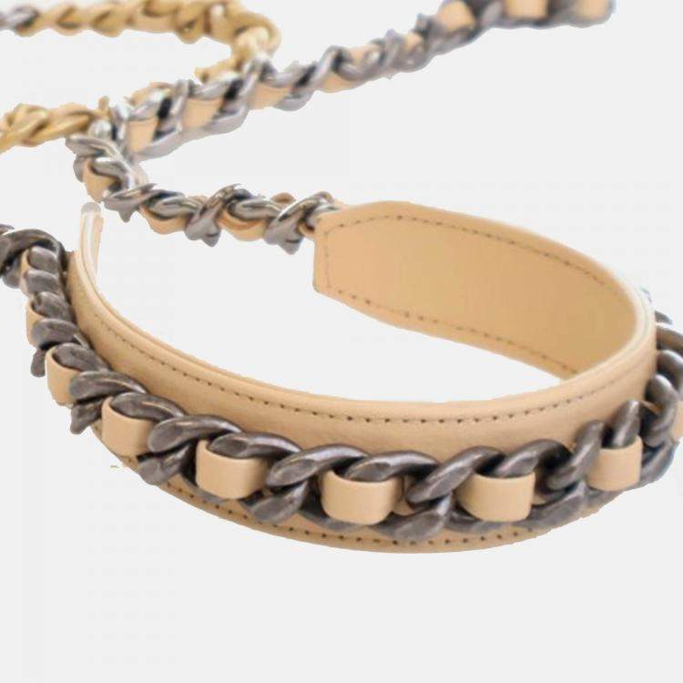 Pre Owned Chanel Brown Calfskin 19 Round Clutch with Chain