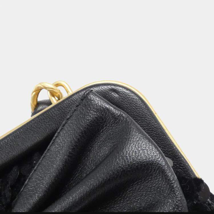 Pre Owned Chanel Black Spangle Chain Clutch