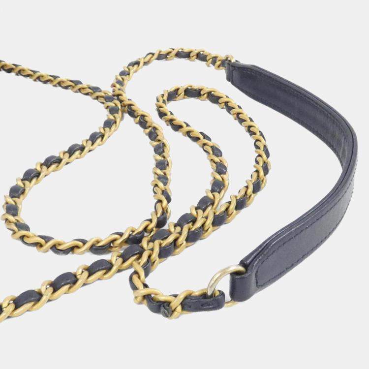 مملوكة مسبقًا Chanel CC Quilted Navy Caviar Leather  Bag