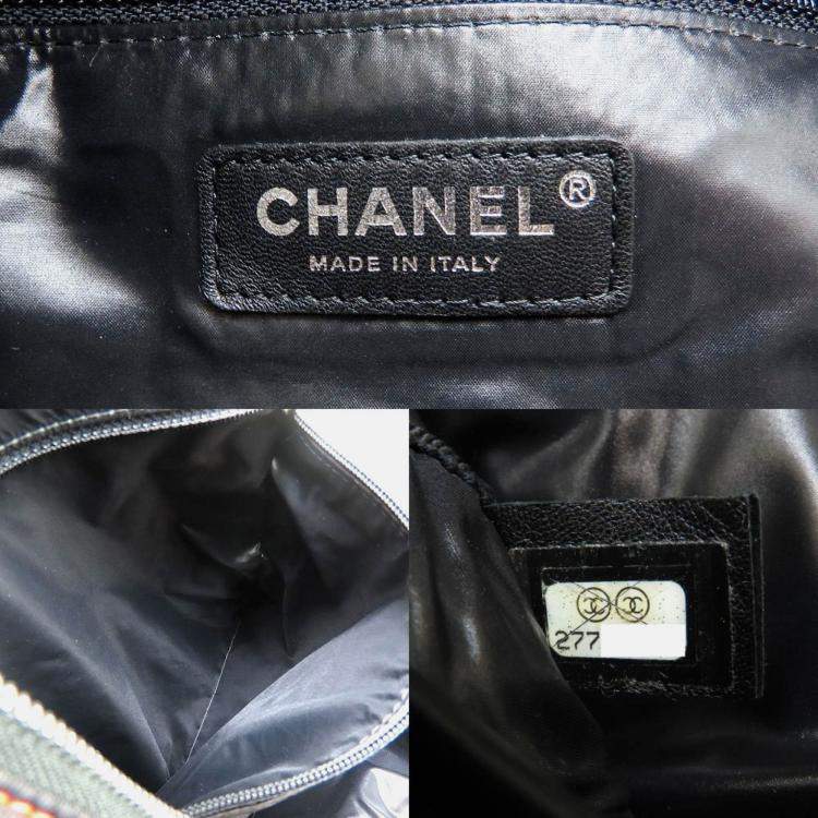 Pre Owned Chanel Matelasse Neon Backpack In Nylon And Leather Ivory Black Pink