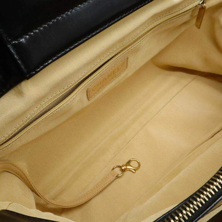 Pre Owned Chanel Matelasse In The Mix Chain Shoulder Tote Bag Handbag Leather Beige Black