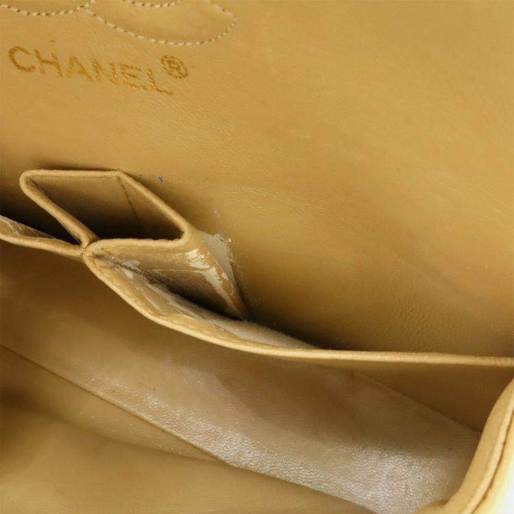 Pre Owned Chanel Matelasse 23 Coco Mark Chain Shoulder Bag With Double Chain Beige Leather