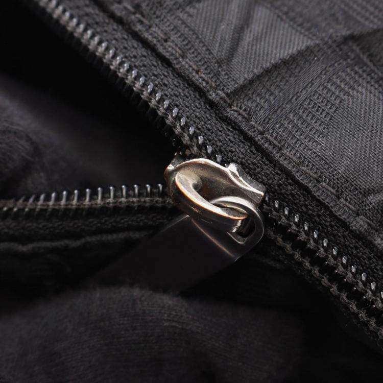 Pre Owned Chanel New Travel Line Black Nylon Coco CC Shoulder Tote Bag