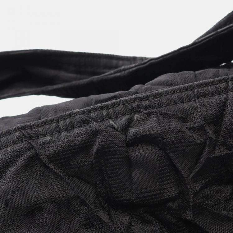 Pre Owned Chanel New Travel Line Black Nylon Coco CC Shoulder Tote Bag