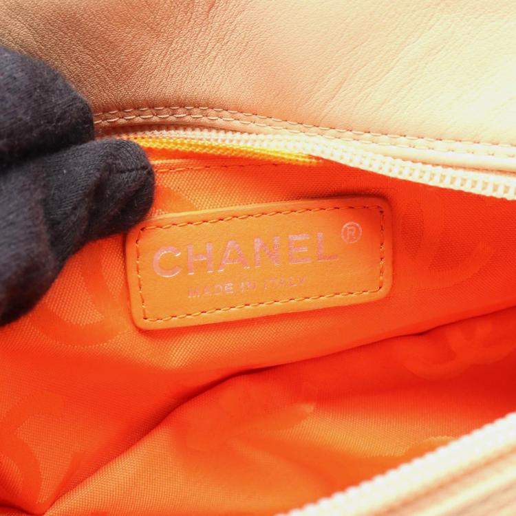 Pre Owned Chanel Coco Cambon Line Mini Beige Patent Leather Bowling Handbag