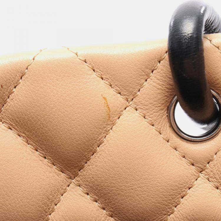 Pre Owned Chanel Coco Cambon Line Pink/Black Leather Small Tote