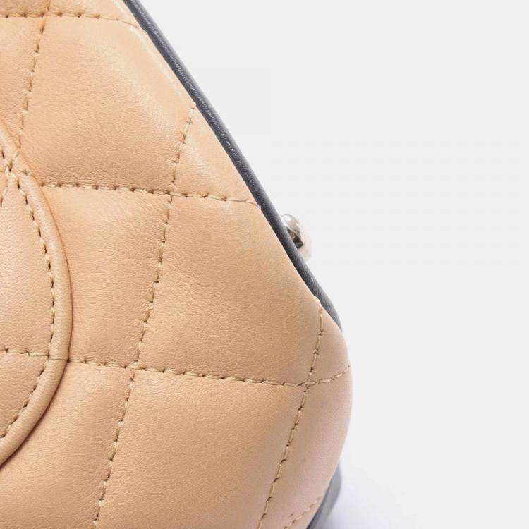 Pre Owned Chanel Coco Cambon Line Pink/Black Leather Small Tote