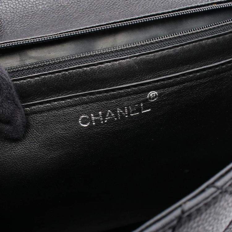 Pre Owned Chanel Kelly Black Leather Top Handle Bag