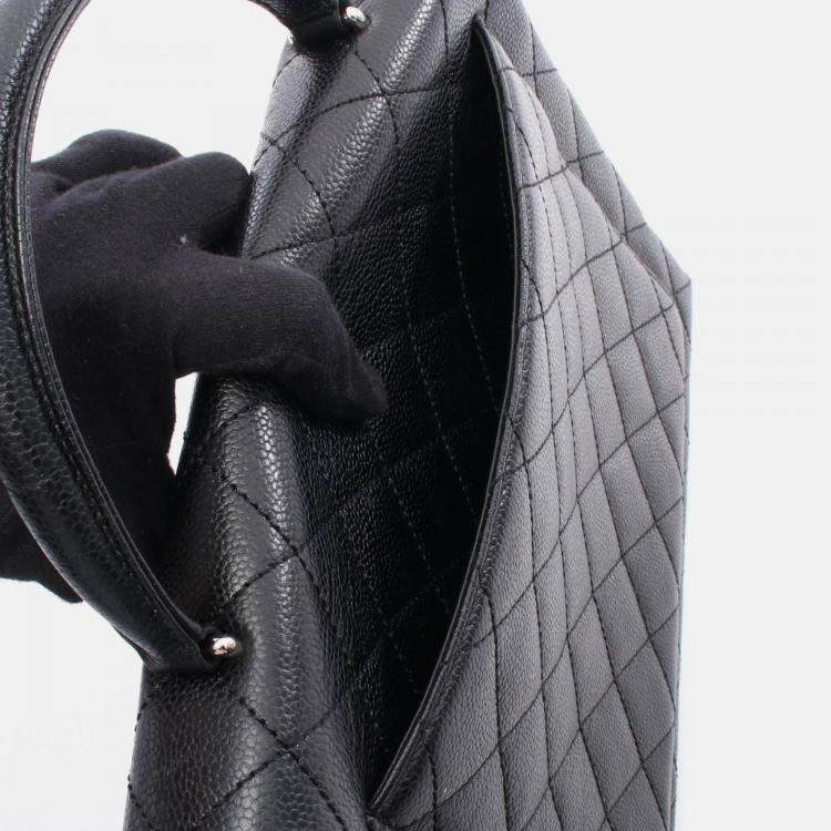 Pre Owned Chanel Kelly Black Leather Top Handle Bag