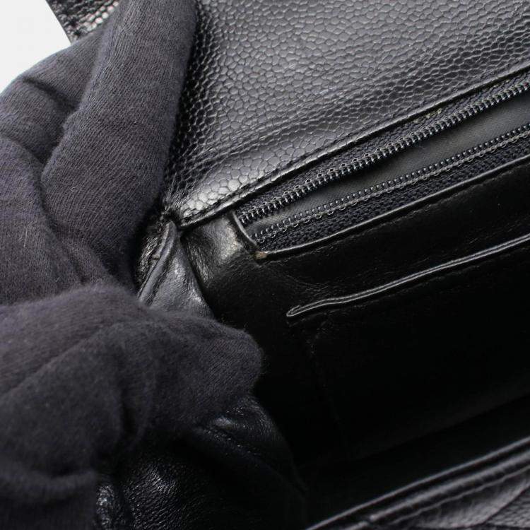 Pre Owned Chanel Kelly Black Leather Top Handle Bag