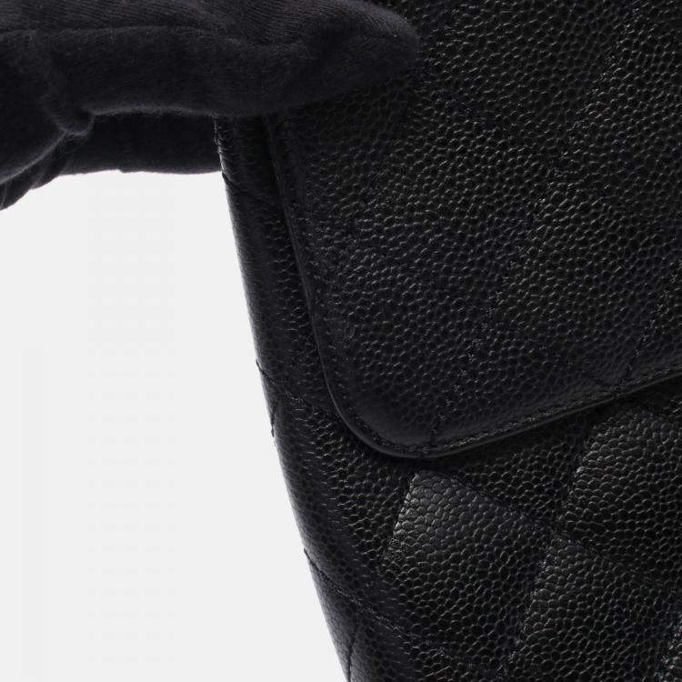 Pre Owned Chanel Kelly Black Leather Top Handle Bag