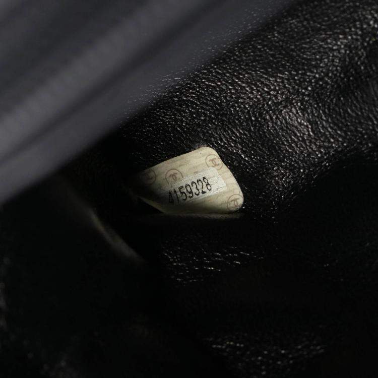 Pre Owned Chanel CC Coco Matelasse Lambskin Leather Black Top Handle Bag 