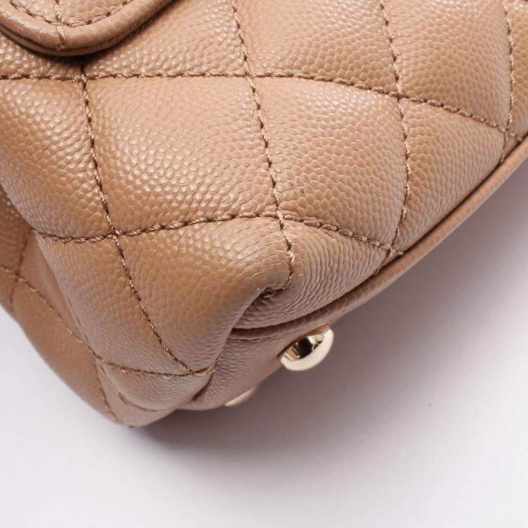 Pre Owned Chanel Coco  Matelasse  Brown Calfskin Handle Flap Shoulder Bag GHW