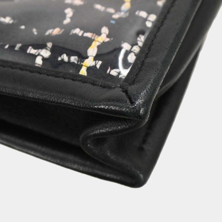 Pre Owned Chanel Black Lambskin PVC Clutch Bag