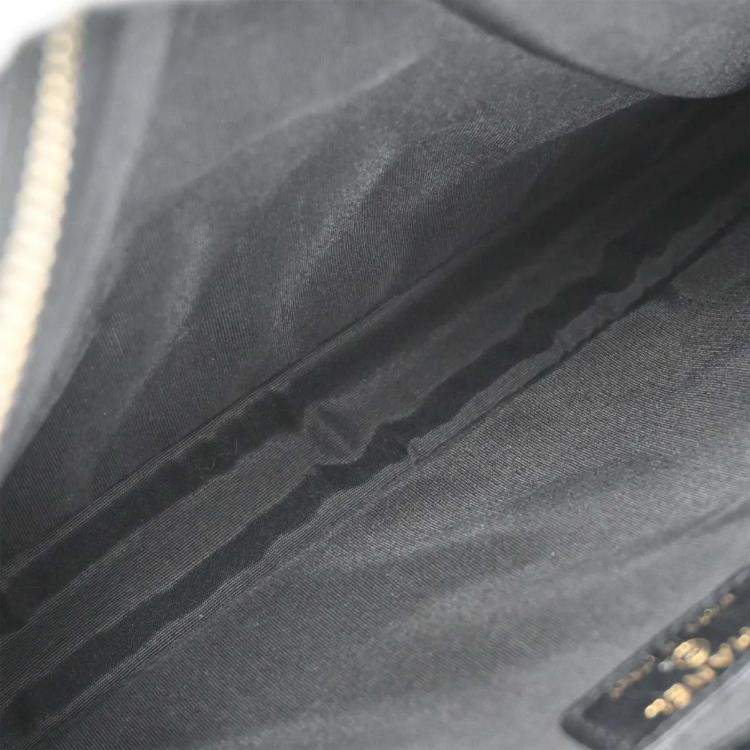 Pre Owned Chanel Black Lambskin PVC Clutch Bag