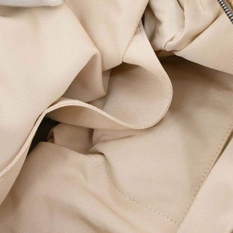 Pre Owned Chanel Beige Fabric Hobo Shoulder Bag