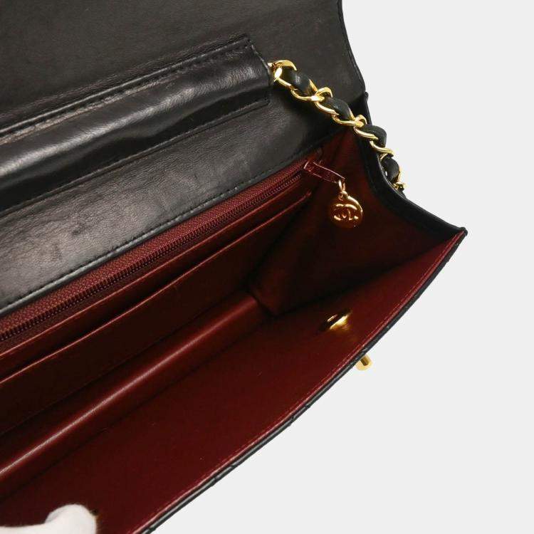 Pre Owned Chanel Black Lambskin 2way Handbag