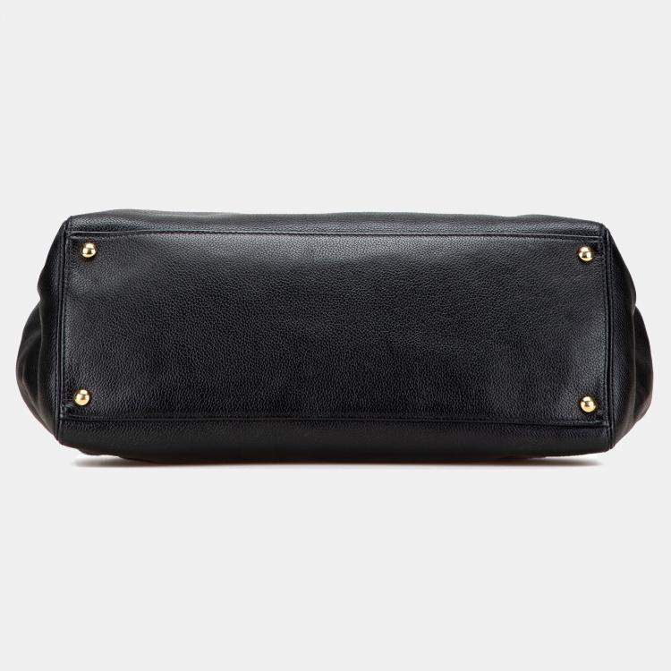 Pre Owned Chanel Black Medium Calfskin Executive Cerf Tote
