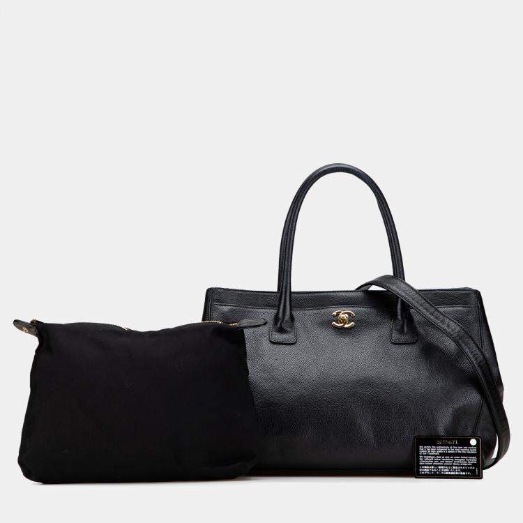Pre Owned Chanel Black Medium Calfskin Executive Cerf Tote
