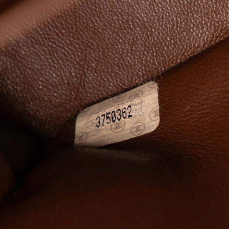 Pre Owned Chanel Brown Jumbo XL Quilted Lambskin Flap Backpack