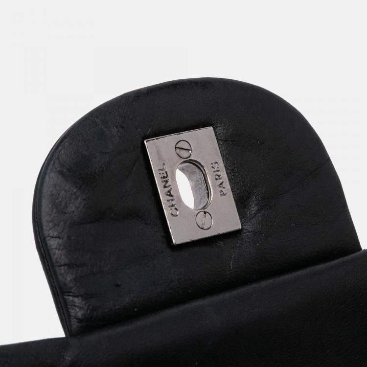 Pre Owned Chanel Black Maxi Quilted Lambskin 3 Flap