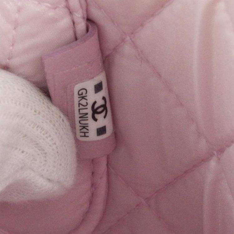 Pre Owned Chanel Light Purple Calfskin Vanity Handbag