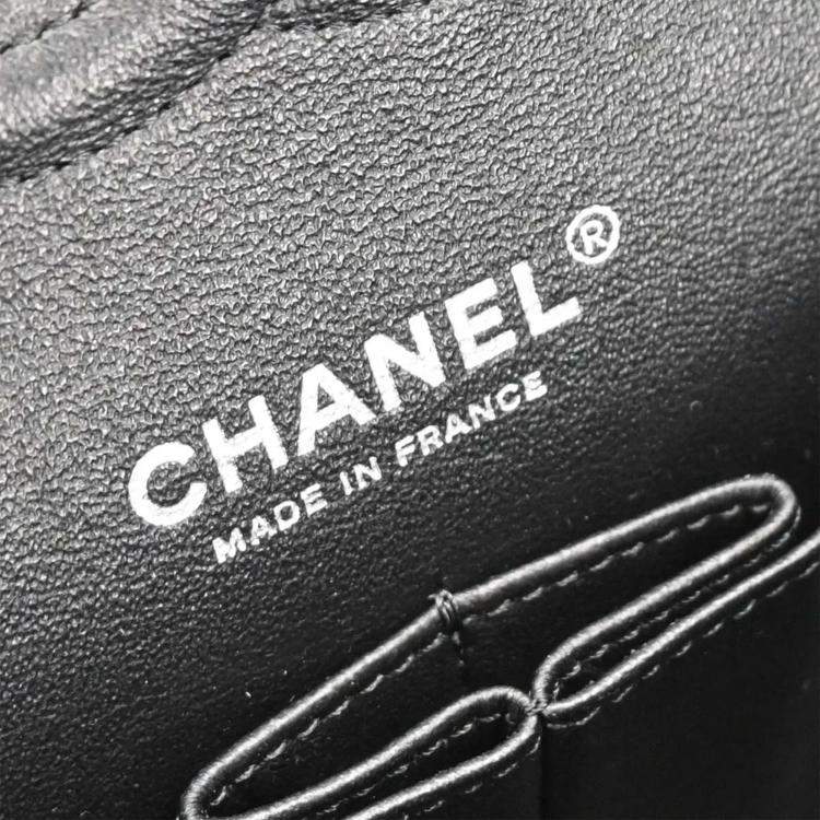 Pre Owned Chanel Black Satin Airline Medium Classic Double Flap Shoulder Bag