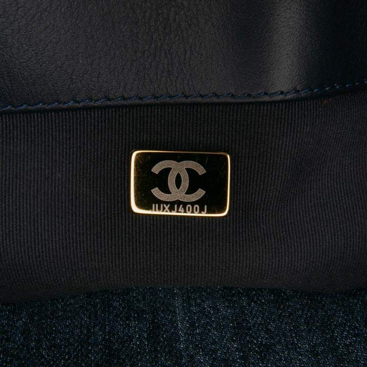 Pre Owned Chanel Blue Large Denim 19 Flap