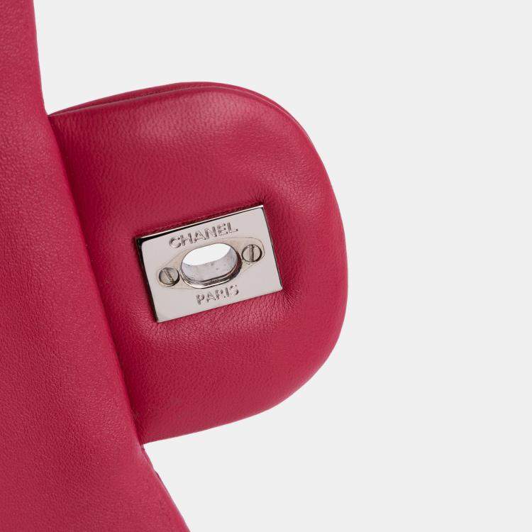 Pre Owned Chanel Pink Jumbo Classic Lambskin Double Flap