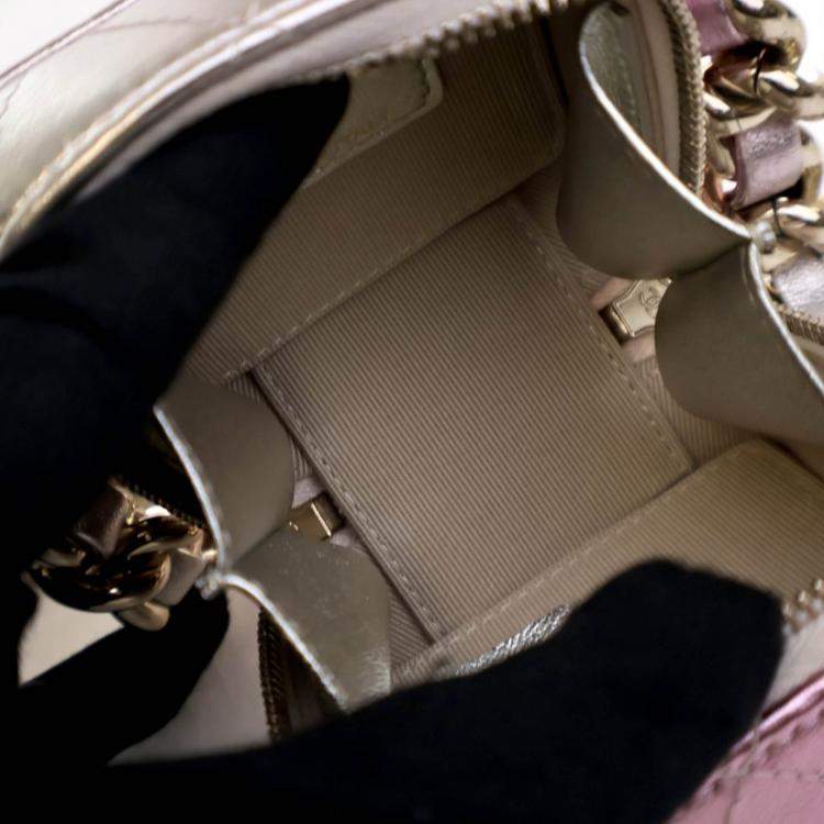 Pre Owned Chanel Mini Lambskin Coco Punk Cube Clutch With Chain