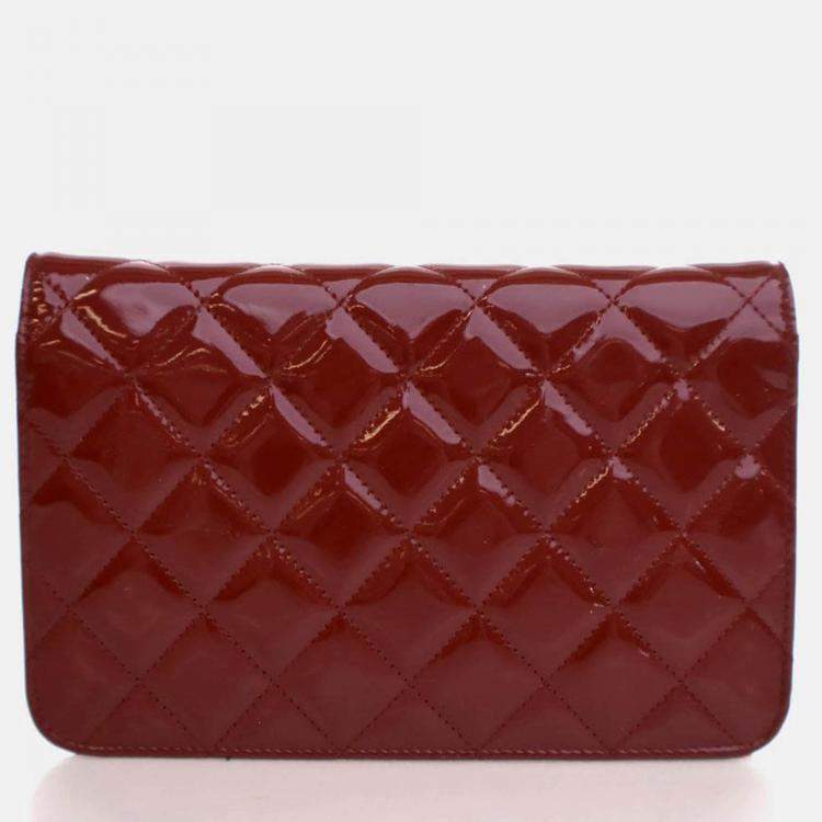 Pre Owned Chanel Patent Brilliant Wallet On Chain (WOC)