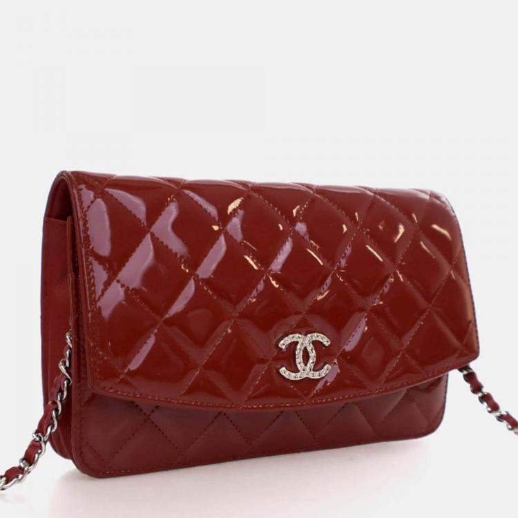 Pre Owned Chanel Patent Brilliant Wallet On Chain (WOC)