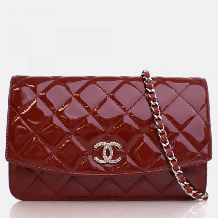 Pre Owned Chanel Patent Brilliant Wallet On Chain (WOC)