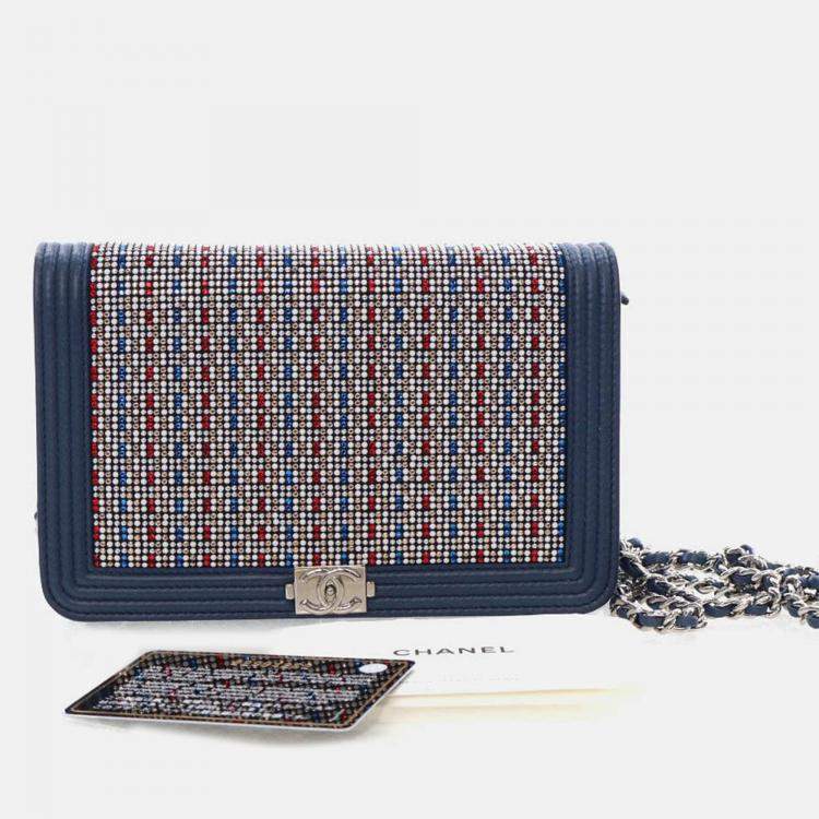Pre Owned Chanel Crystal Boy Wallet On Chain (WOC)