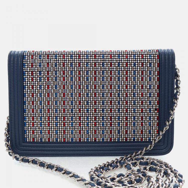 Pre Owned Chanel Crystal Boy Wallet On Chain (WOC)