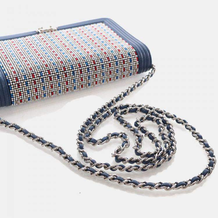 Pre Owned Chanel Crystal Boy Wallet On Chain (WOC)