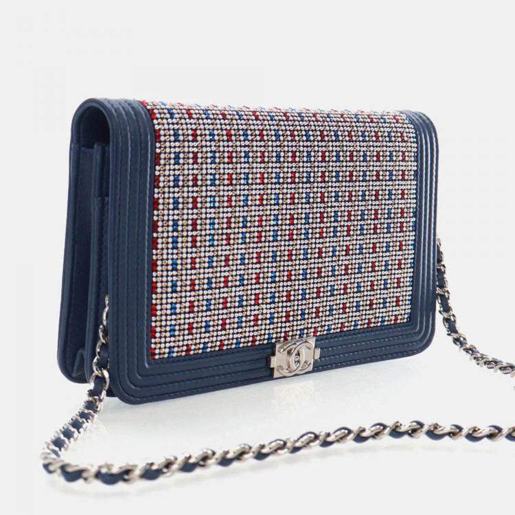 Pre Owned Chanel Crystal Boy Wallet On Chain (WOC)