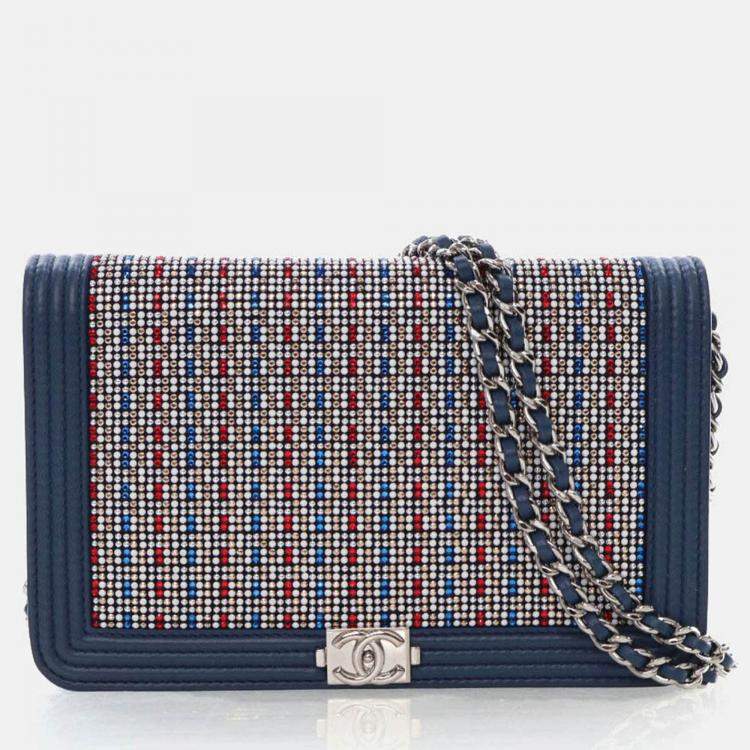 Pre Owned Chanel Crystal Boy Wallet On Chain (WOC)
