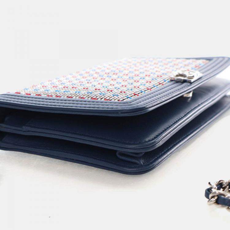 Pre Owned Chanel Crystal Boy Wallet On Chain (WOC)